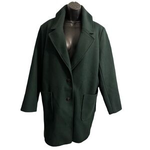 Old Navy X Large dark green buttoned winter pea coat w collar
